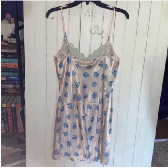 Free People HAH Let It Slip Dress Ditsy Floral French Blue Pink Size M - Picture 8 of 9